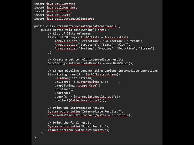 Streams Topic from Java 8