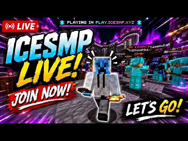Minecraft Public Smp Live | IceSMP | Java + Pe | #minecraftlive