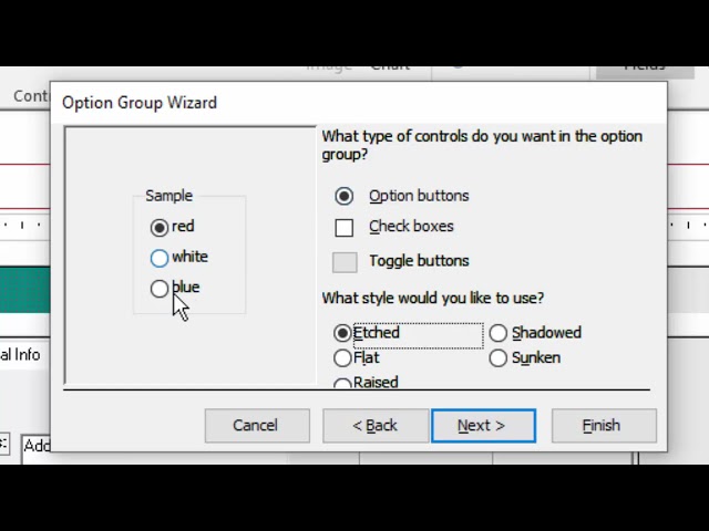 Microsoft Access A to Z:  Adding option (radio) buttons to a form