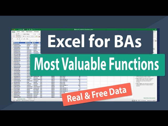 Excel for Business Analysts  - Basic Data Analysis With Real Data