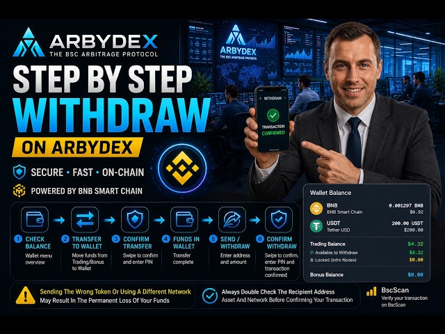 How to Withdraw on ARBYDEX | Step-by-Step BNB & USDT Withdrawal Tutorial #Arbydex #arbitrage