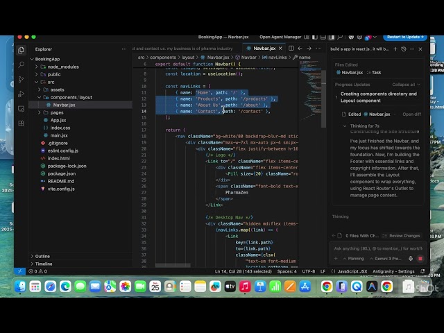 React JS || website in 5 mins using antigravity