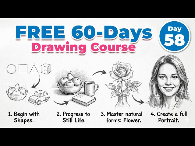 Unique Blending Technique That Makes Drawings Look Real! | FREE 60-Day Drawing Course 🎨 - Day 58