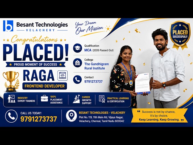 Fullstack Developer Course in Chennai | Raga Success Story | Best IT Training Institute in Chennai