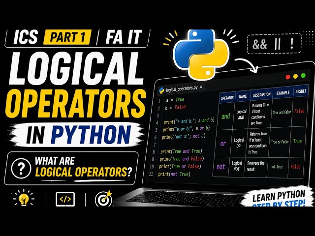 Logical Operators in Python | ICS Part 1 | FA IT #python #1styearcomputerscience