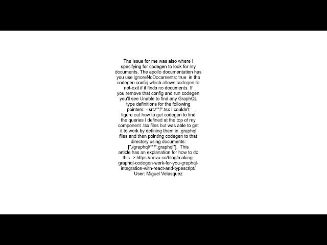 "The query argument is unknown error" for query types generated by graphql codegen