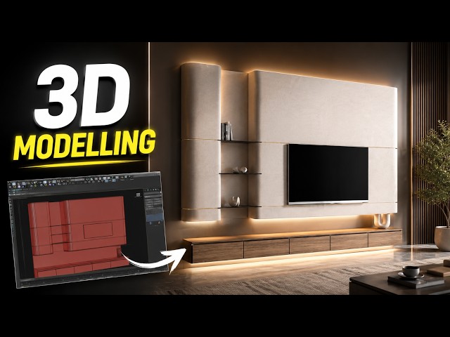 I Built a Modern TV Unit From Scratch in 3ds Max