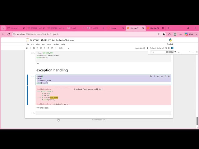 exception handling in python #python #datascience @codingseekho @Satish_Dhawale