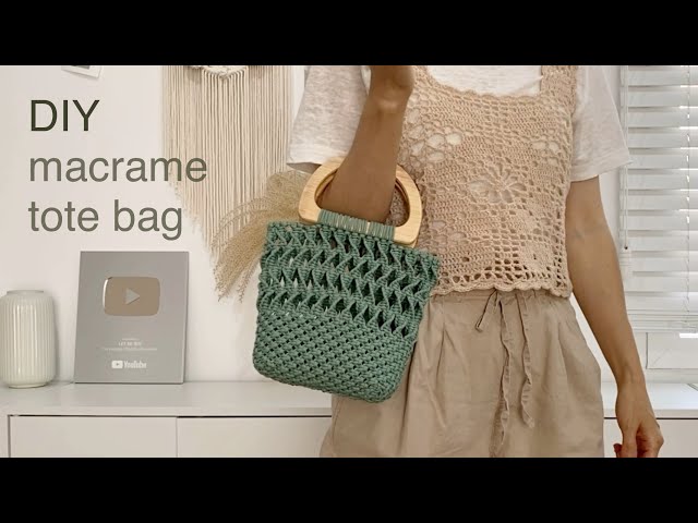 DIY | How to make a macrame mini tote bag, Easy for beginners