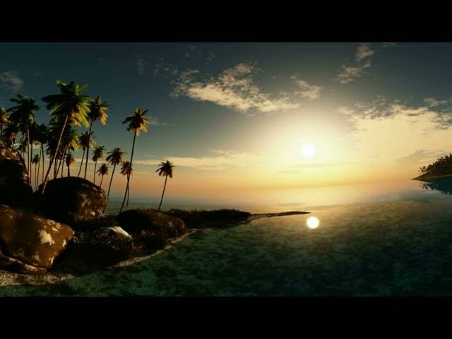 vr 360 4K beautiful sunsets in 360 virtual reality. (sunset in desert, ocean, canyon, beach, island)
