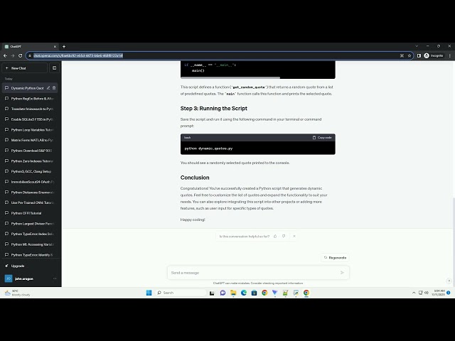 How to write quotes with your python script