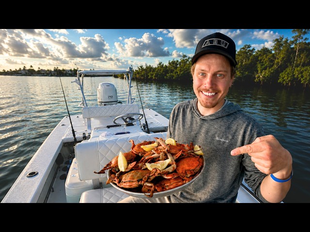 14 días pescando y atrapando cangrejos en Florida - Comiendo lo que pesco
