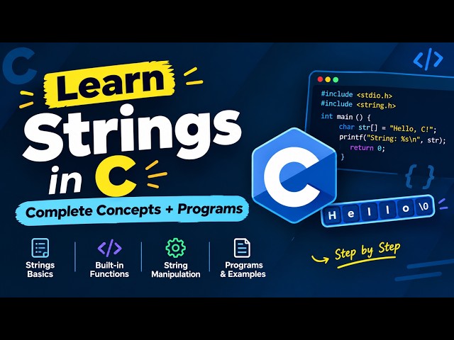 C Programming Strings 🔥 | Strings in C for Beginners | Complete Concepts + Programs