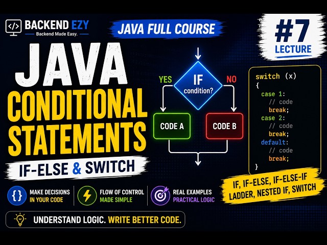 Java Conditional Statements Explained | If-Else & Switch | Java Full Course #7