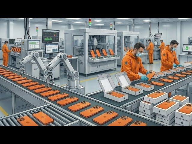 iPhone 17 Pro Max Factory Tour: Titanium to Orange Finish | Complete Build Process