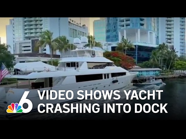 Video shows massive yacht crashing into dock in Fort Lauderdale