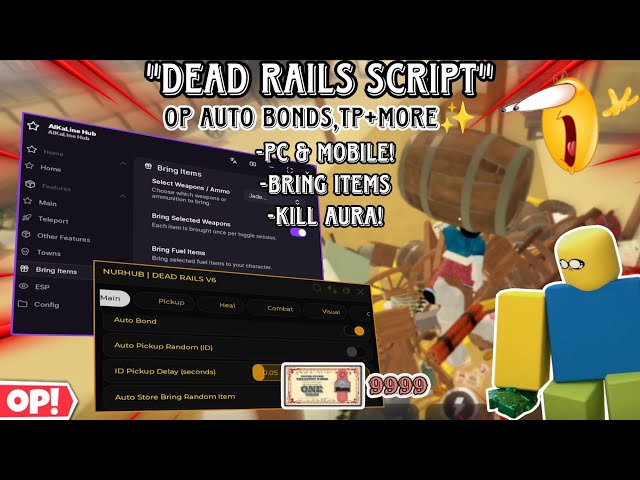Dead Rails *KEYLESS🤩* Script OP Auto Bonds🔥,Pickup Random Items/Bring😎,Fly/Teleport,Auto Hit/Gun Aur