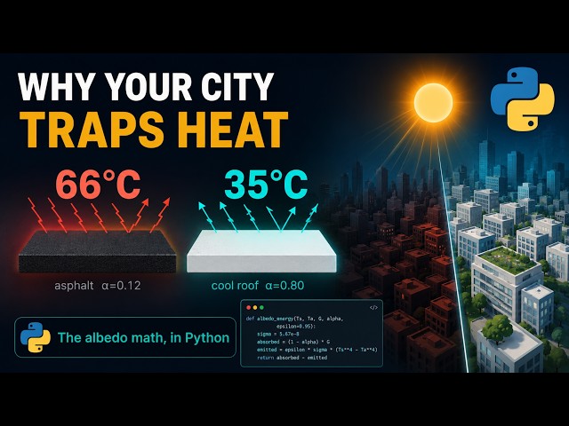 Why Your City Traps Heat — The Albedo Math (Python Simulation)