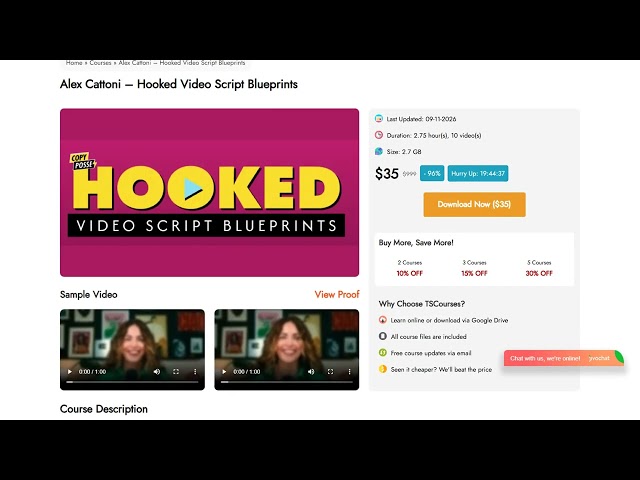 [TSCourse Download] Alex Cattoni – Hooked Video Script Blueprints