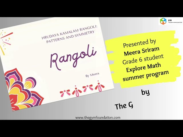 Pattern and Symmetry seen in Hrudaya Kamalam Rangoli | Meera Sriram | Explore Math