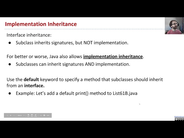 [Inheritance1, Video 6] Implementation Inheritance and Default Methods