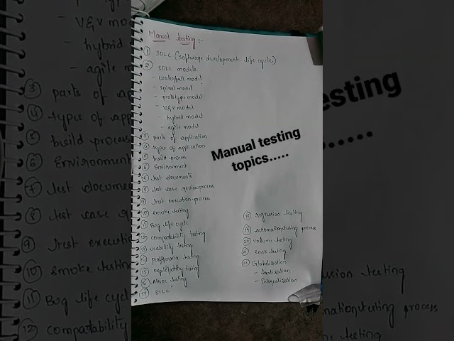 #manual testing topics #manual testing # manual testing classes