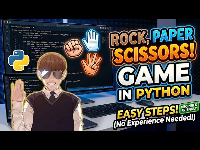 How to make a python game in one minute. Rock paper scissors game with python. 