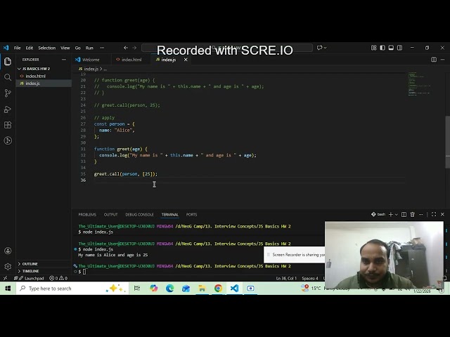 call, apply and bind || Javascript Interview Questions