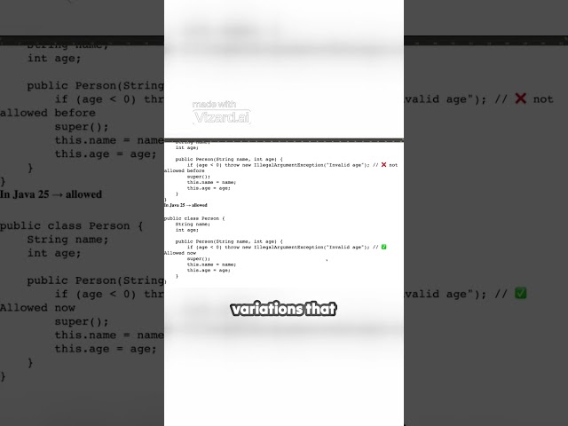 Java 25 Feature: Flexible Constructor Bodies Explained in 20s! 🚀