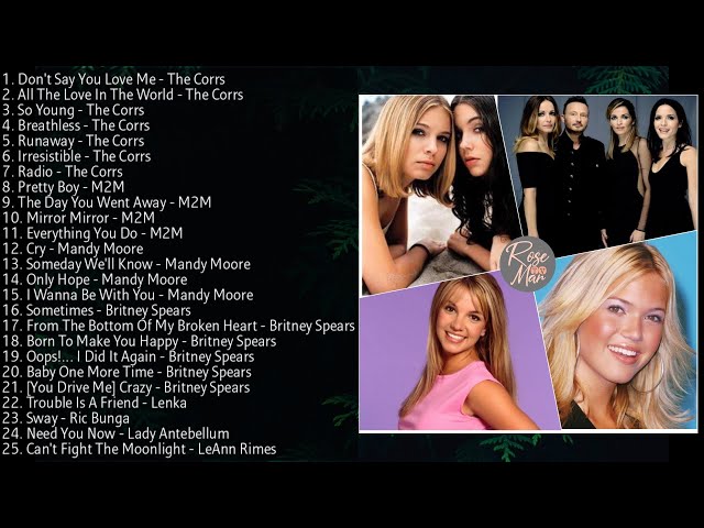 The Best of M2M, The Corrs, Britney Spears, Mandy Moore & Many Others | Non-Stop Playlist