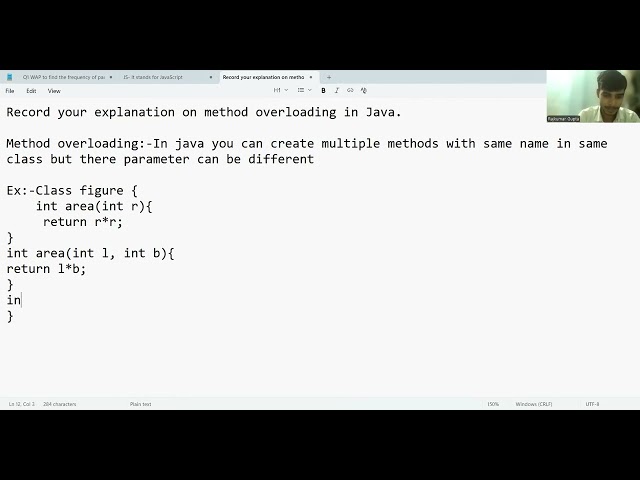 Explanation on method overloading in Java.