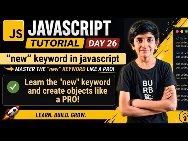 Javascript 'new ' keyword in 3 mins | Day 26 | Code With Mahesh #viral #coding