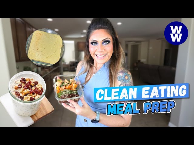 CLEAN EATING WW MEAL PREP - OVERNIGHT OATS -SHRIMP BUDDHA BOWL & PROTEIN CHEESECAKE -WEIGHT WATCHERS