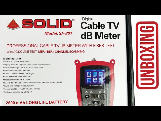 SOLID SF-801 Digital Cable TV dB Meter Unboxing | RF Meter with Optical Power Meter