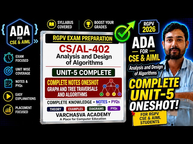 🔥 ADA Unit-5 Complete One Shot | BST, AVL, B-Tree, DFS, BFS, NP-Hard & NP-Complete | CS/AL-402 RGPV