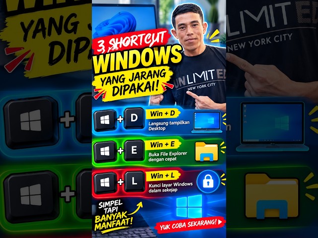3 Shortcut Windows yang Jarang Dipakai!