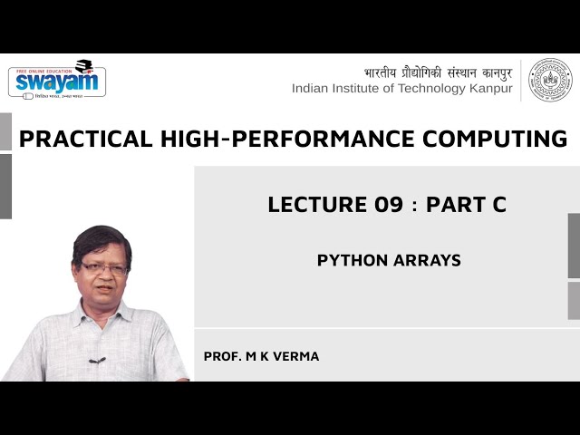 Lecture 09 : Part C: Python Arrays
