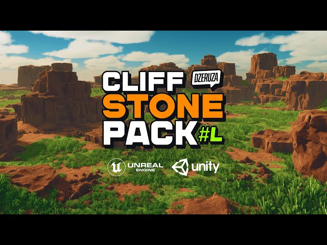 CLIFF STONE PACK L - Free Stylized Game-Ready Props For Unity HDRP