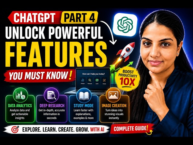 ChatGPT : 4 Powerful Features You Must Start Using Today! (Data Analytics, Deep Research & More)
