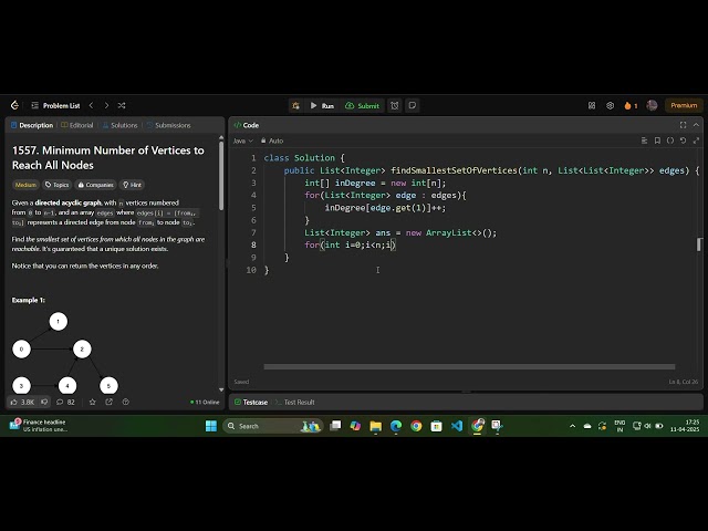 Leetcode1557 java | minimum number of vertices to reach all nodes | V3