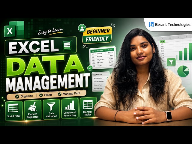 Excel Data Management | Sort, Filter, Data Validation, Flash Fill & More | Excel Tutorial