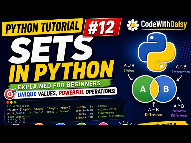 Python Tutorial #12 | Sets in Python Explained for Beginners