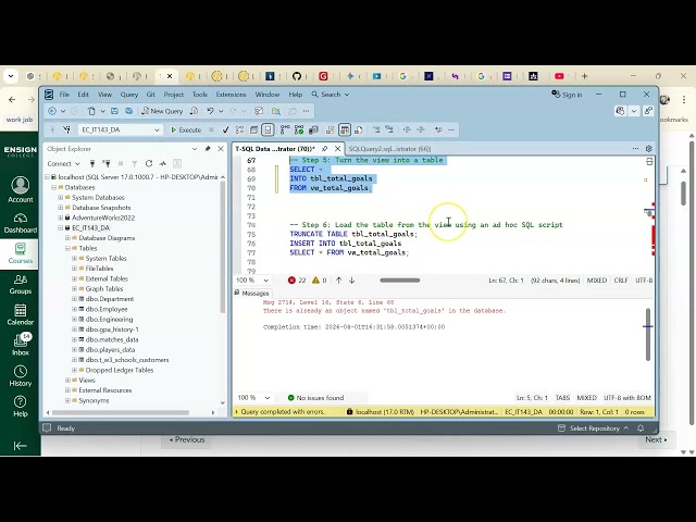 Final Project: My Communities Analysis—T-SQL Data Manipulation—Answer-Focused Approach