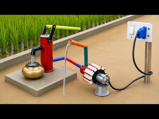 Diy diorama mini motor waterpump science project // underground mini handpump