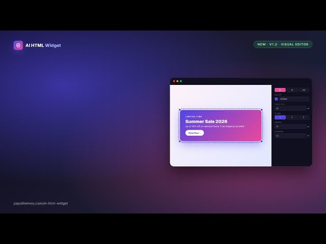 Edit BigCommerce Banners Without Code — AI HTML Widget Visual Editor v1.2