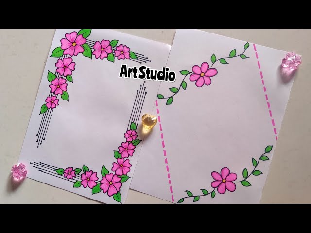 Flower Border Designs/Border design for project/Project work designs/Assignment front page designs