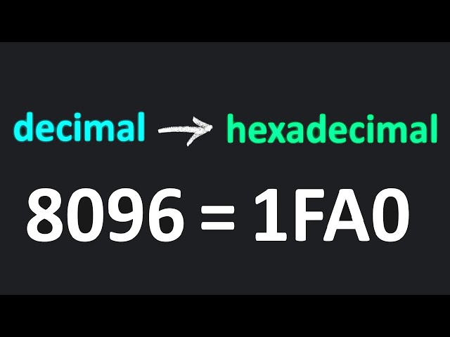 Convert decimal to hexadecimal EASY!