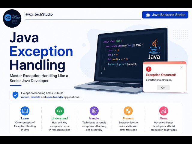 Java Exception Handling Explained | try-catch, throw, throws & Custom Exceptions | Core Java