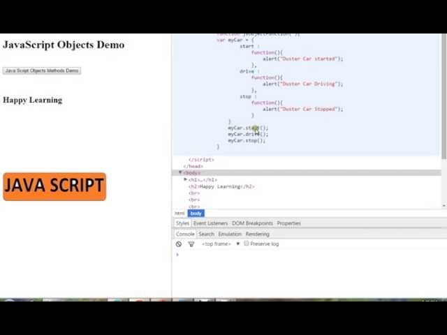 TAMIL HOW TO ACCESS A METHOD IN JAVASCRIPT OBJECT DEMO