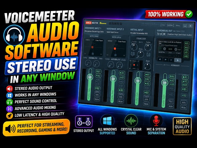 VOICEMEETER AUDIO SOFTWARE –STEREO AUDIO SETUP WINDOWS | COMPLETE AUDIO MIXING GUIDE | MASTER OF IT